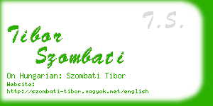 tibor szombati business card